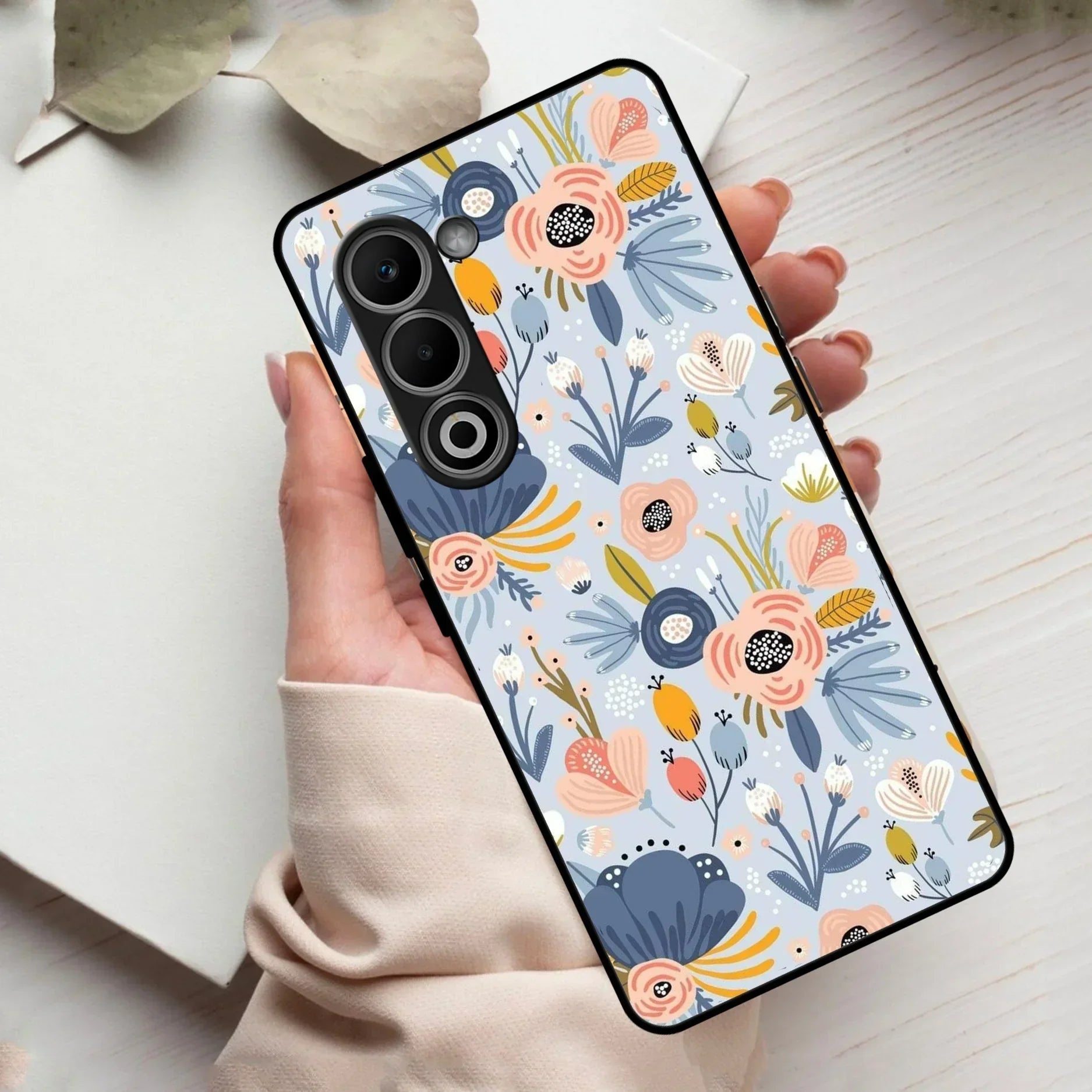 Dewy Flower Mix Glass Case Cover For Oppo - ShopOnCliQ