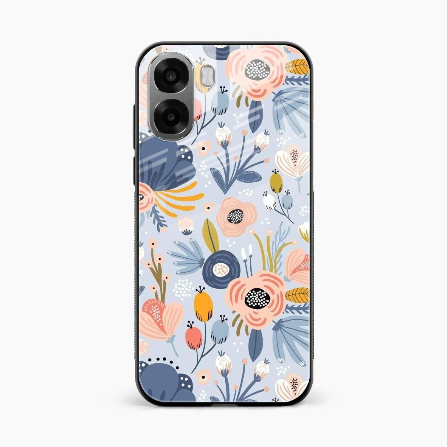 Dewy Flower Mix Glass Case Cover For Oppo K14x 5G