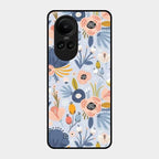 Dewy Flower Mix Glass Case Cover For Oppo Reno 10 5G