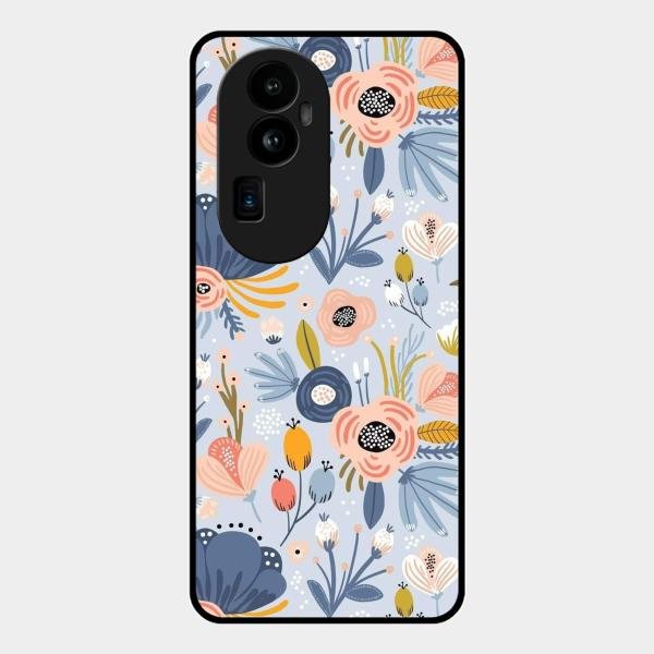 Dewy Flower Mix Glass Case Cover For Oppo Reno 10 Pro Plus 5G