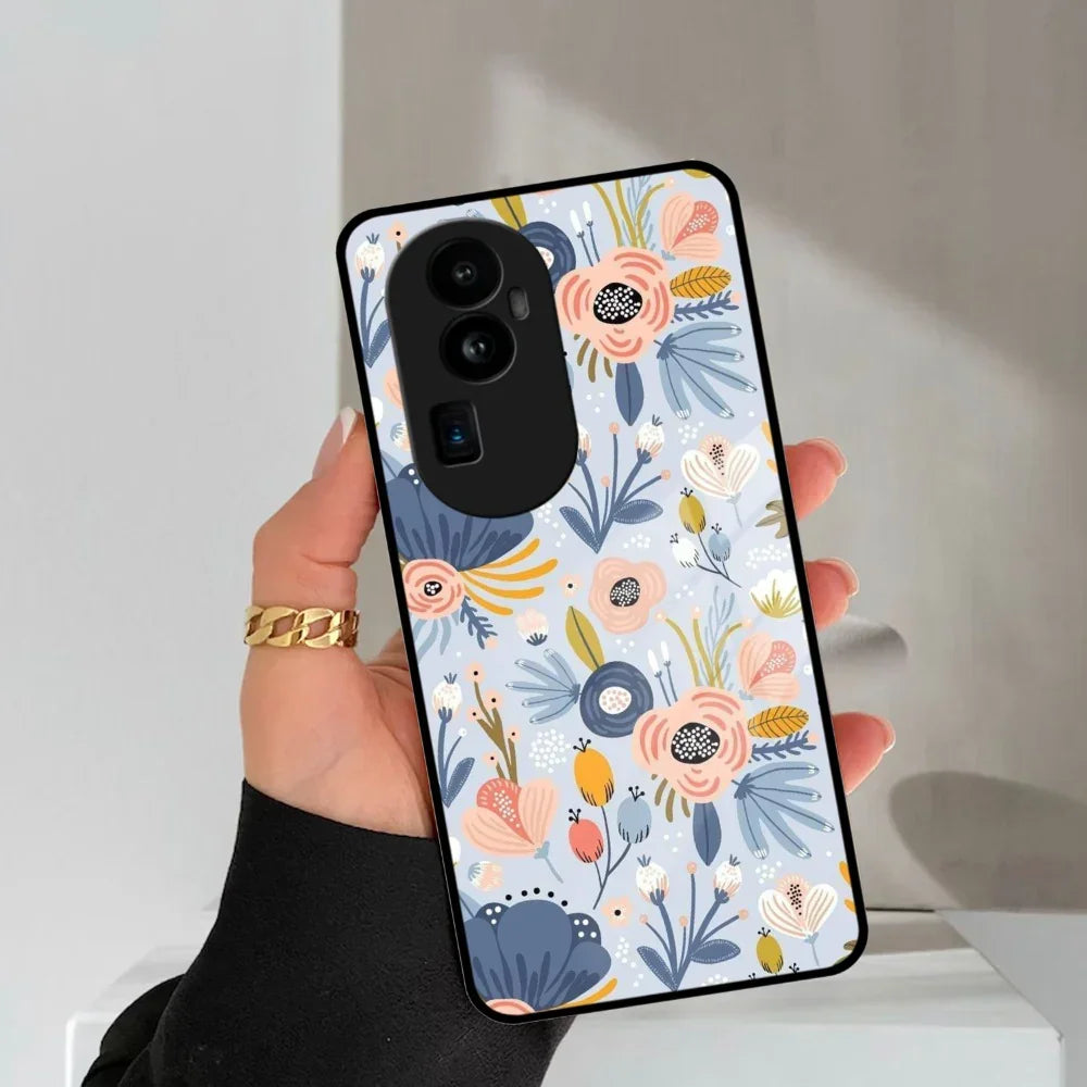 Dewy Flower Mix Glass Case Cover For Oppo - ShopOnCliQ