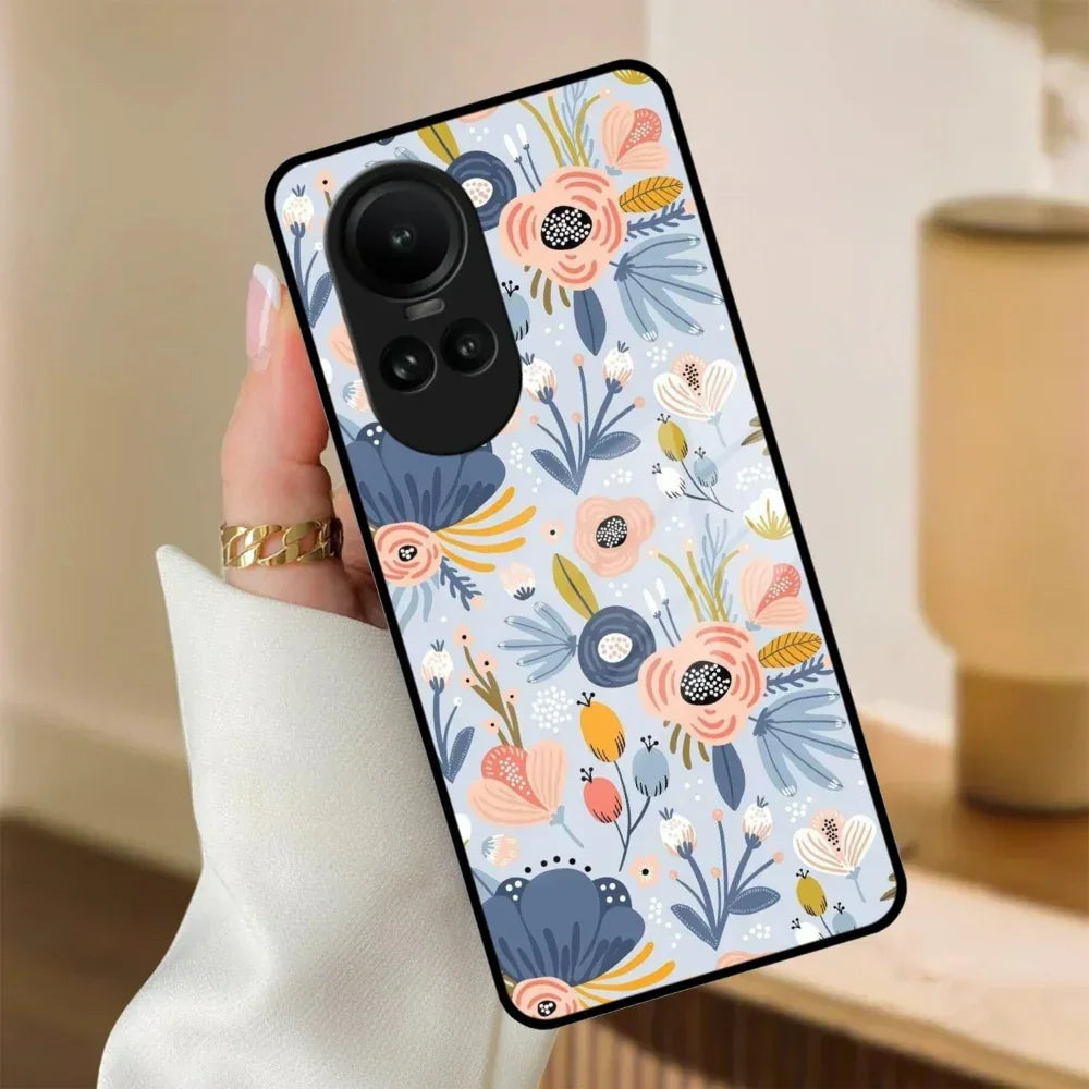 Dewy Flower Mix Glass Case Cover For Oppo - ShopOnCliQ