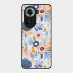 Dewy Flower Mix Glass Case Cover For Oppo Reno 11 5G
