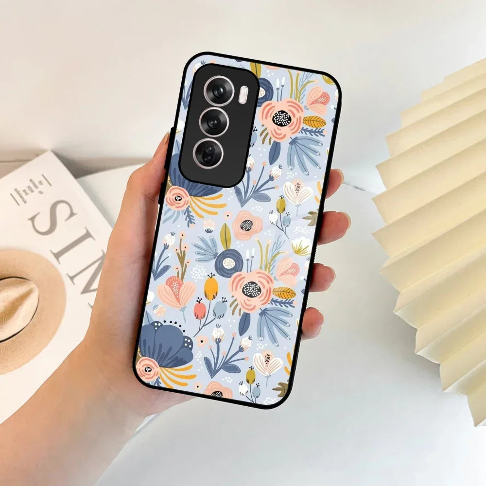 Dewy Flower Mix Glass Case Cover For Oppo - ShopOnCliQ