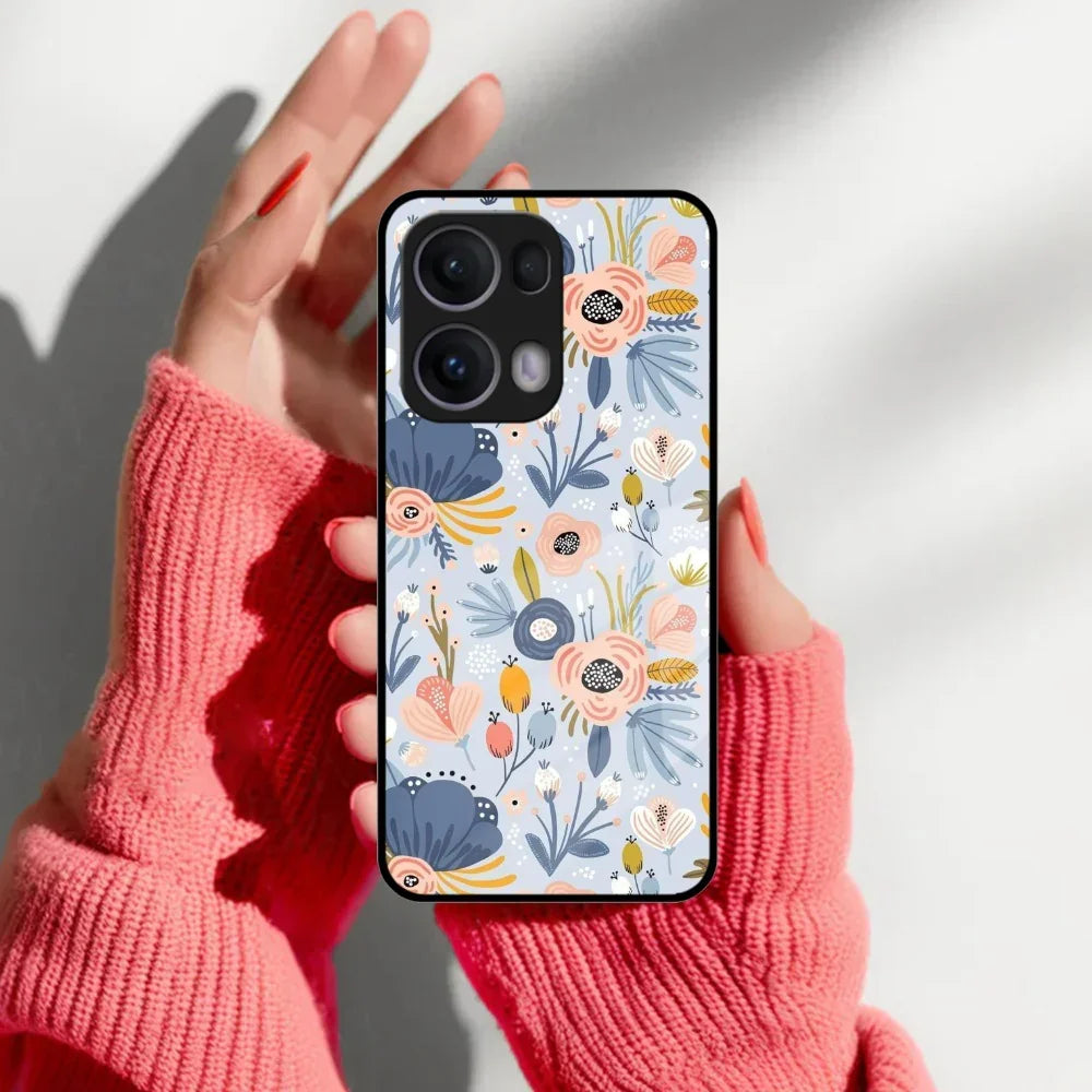 Dewy Flower Mix Glass Case Cover For Oppo - ShopOnCliQ