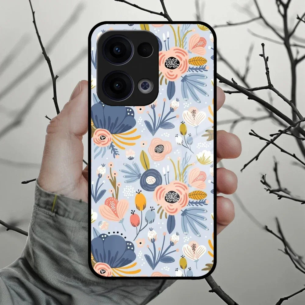 Dewy Flower Mix Glass Case Cover For Oppo - ShopOnCliQ