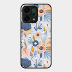 Dewy Flower Mix Glass Case Cover For Oppo Reno 14 5G