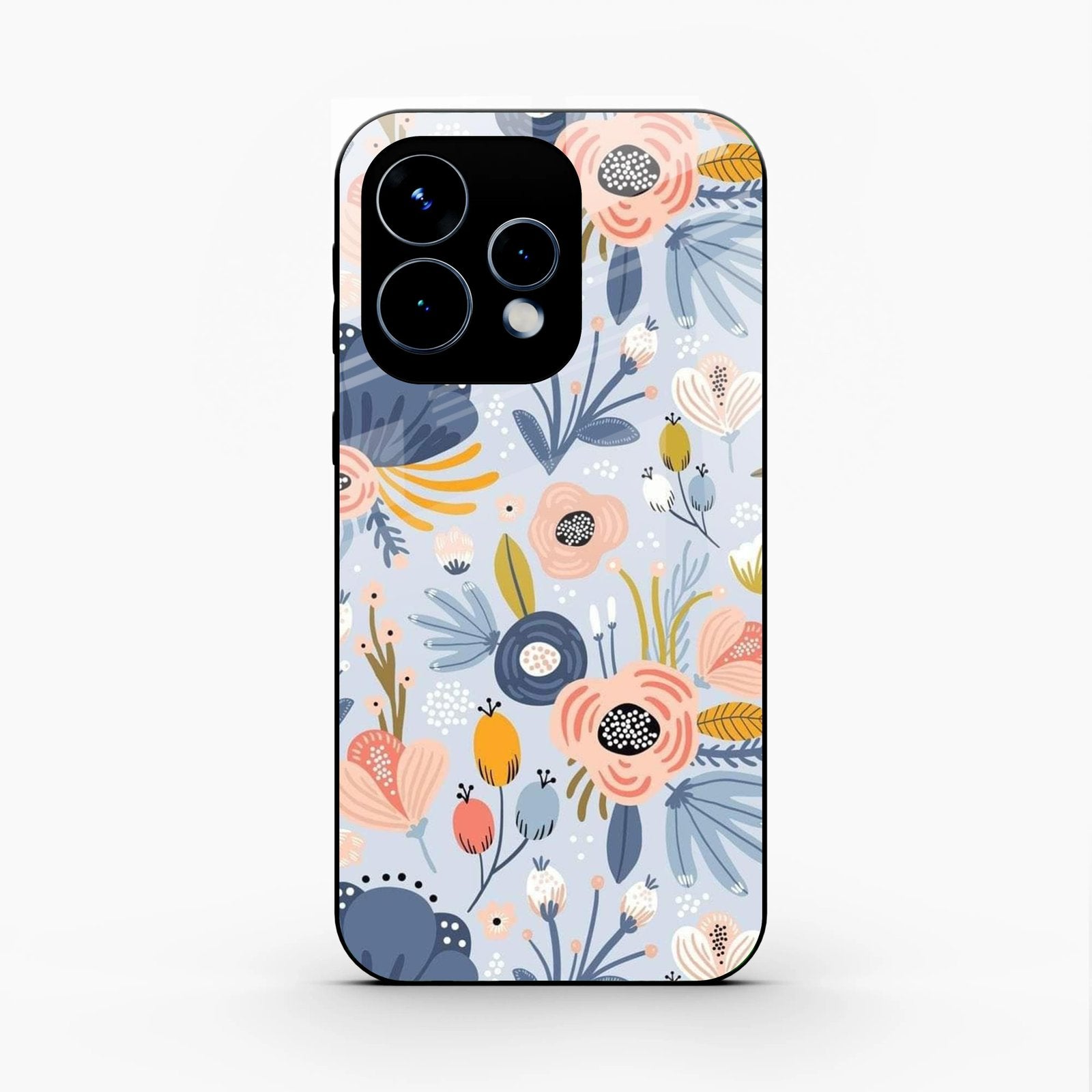 Dewy Flower Mix Glass Case Cover For Oppo Reno 15 5G