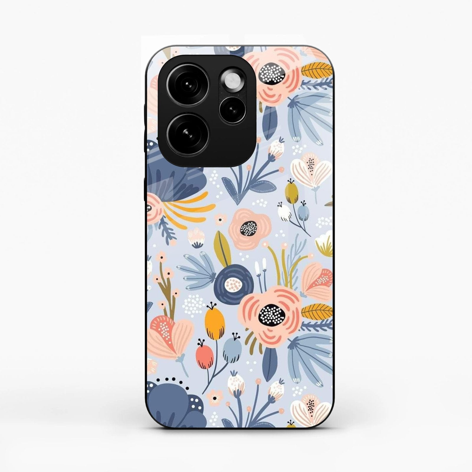 Dewy Flower Mix Glass Case Cover For Oppo Reno 15C 5G