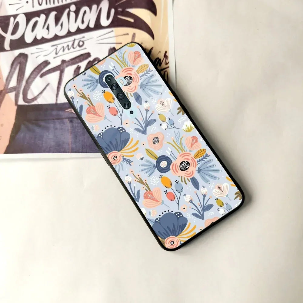 Dewy Flower Mix Glass Case Cover For Oppo - ShopOnCliQ