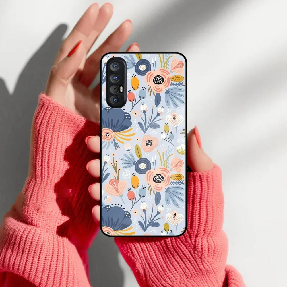 Dewy Flower Mix Glass Case Cover For Oppo - ShopOnCliQ