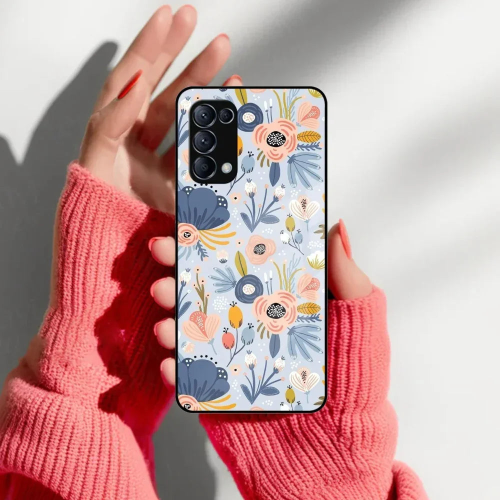 Dewy Flower Mix Glass Case Cover For Oppo - ShopOnCliQ