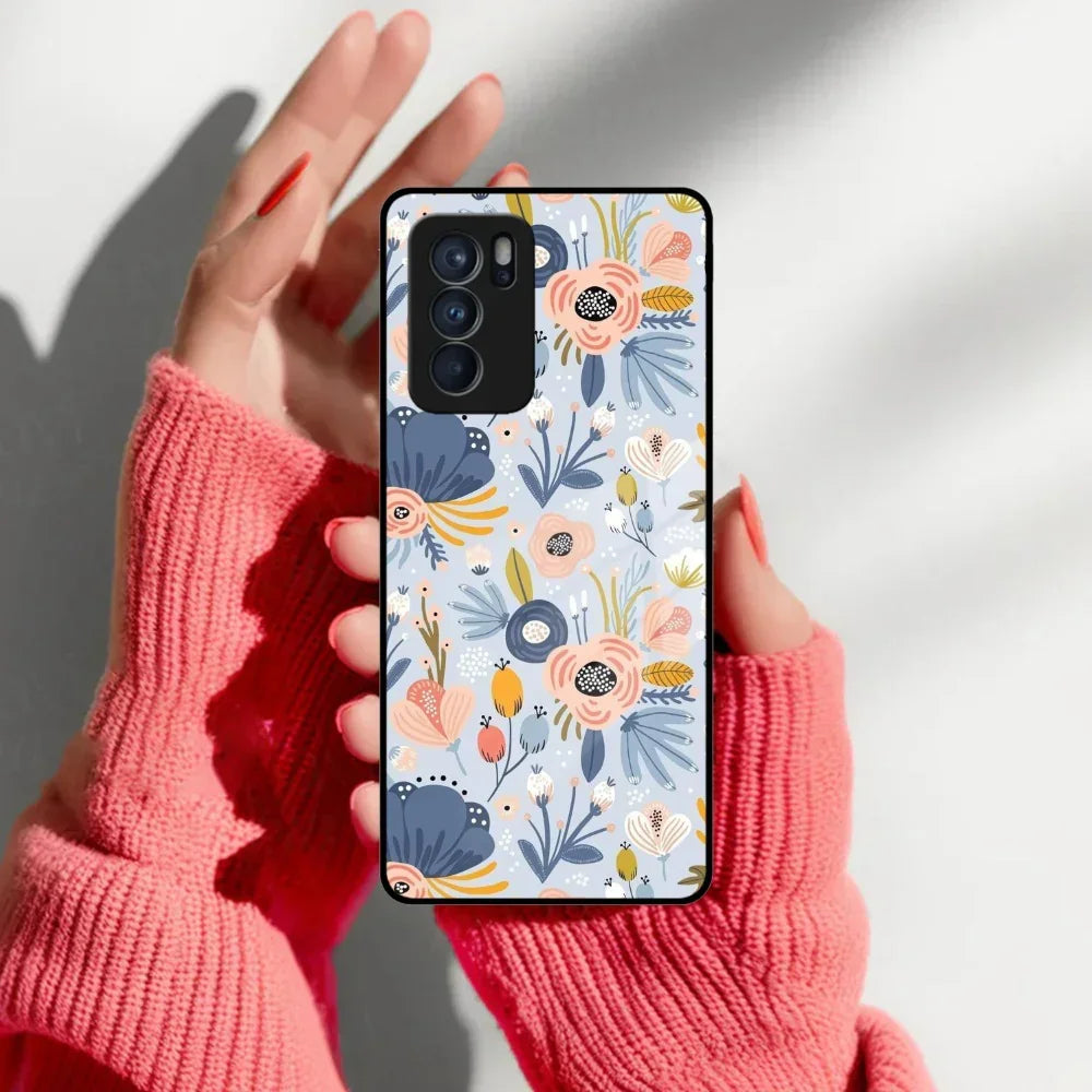 Dewy Flower Mix Glass Case Cover For Oppo - ShopOnCliQ