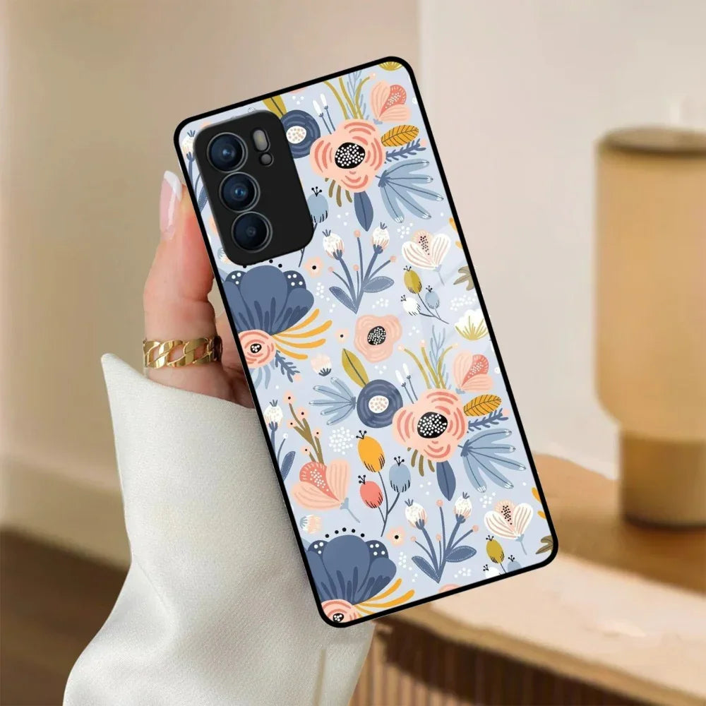 Dewy Flower Mix Glass Case Cover For Oppo - ShopOnCliQ