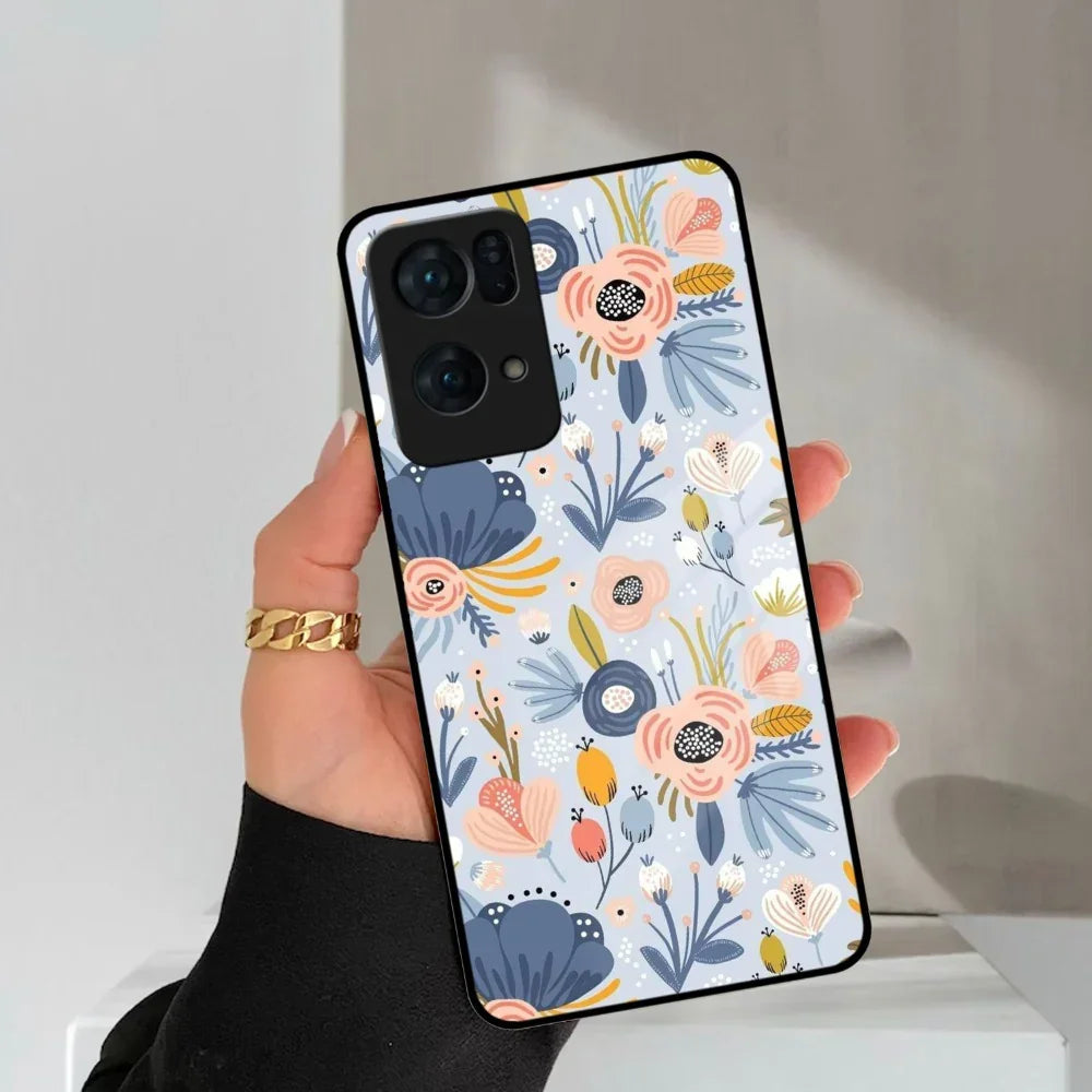 Dewy Flower Mix Glass Case Cover For Oppo - ShopOnCliQ