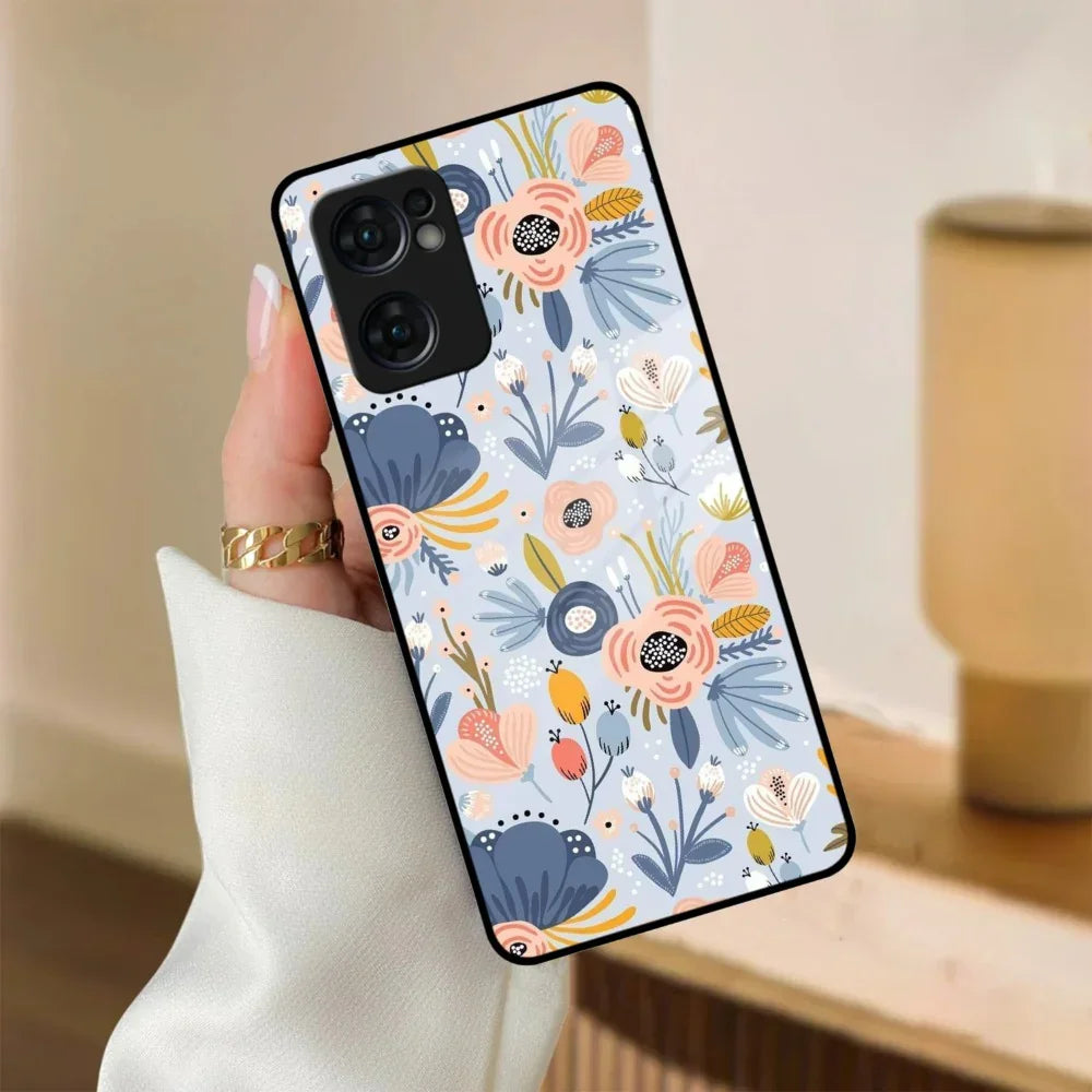 Dewy Flower Mix Glass Case Cover For Oppo - ShopOnCliQ