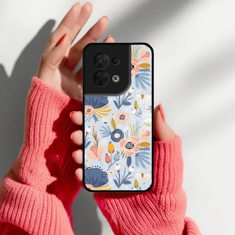 Dewy Flower Mix Glass Case Cover For Oppo - ShopOnCliQ