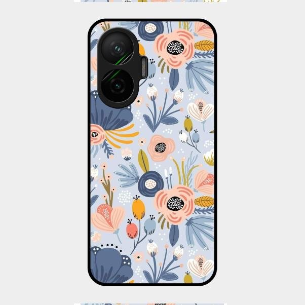 Dewy Flower Mix Glass Case Cover For Poco F7 5G