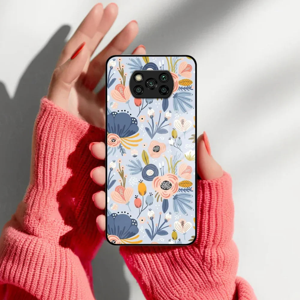 Dewy Flower Mix Glass Case Cover For Poco - ShopOnCliQ
