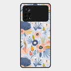 Dewy Flower Mix Glass Case Cover For Poco X4 Pro 5G
