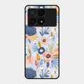 Dewy Flower Mix Glass Case Cover For Poco X6 Pro 5G