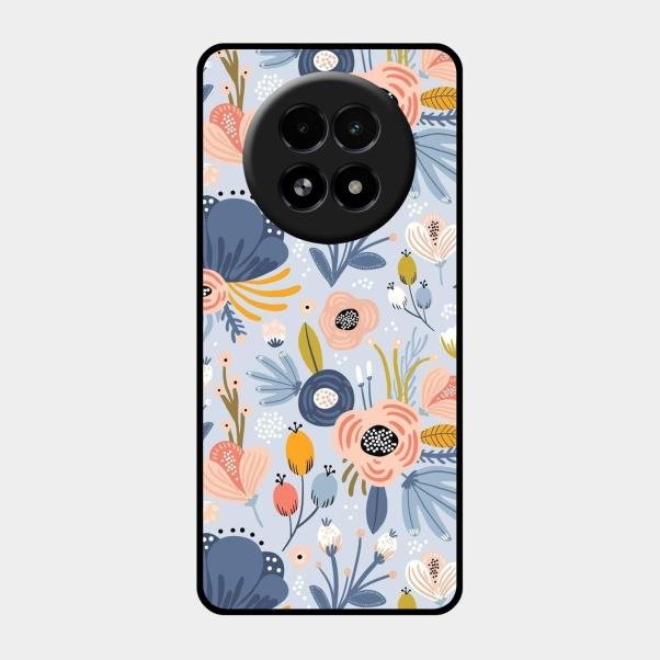 Dewy Flower Mix Glass Case Cover For Realme 13 5G