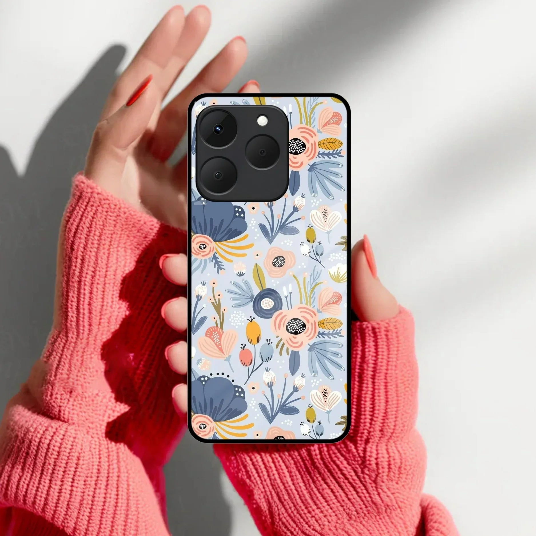 Cute Panda Pink Glass Case Cover For Realme/Narzo