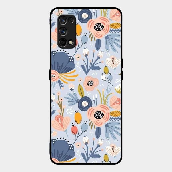 Dewy Flower Mix Glass Case Cover For Realme 7 Pro