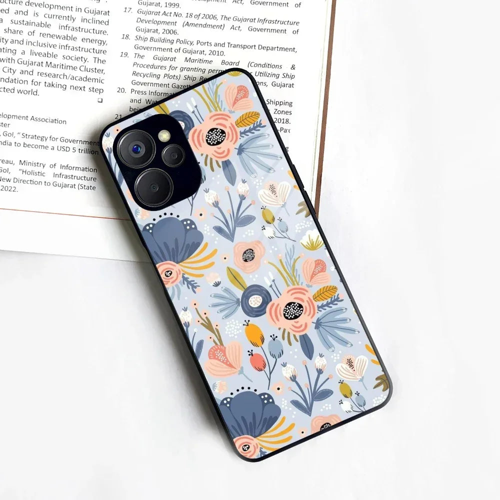Dewy Flower Mix Glass Case Cover For Realme/Narzo - ShopOnCliQ