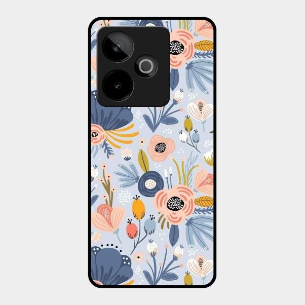 Dewy Flower Mix Glass Case Cover For Realme Gt 7 5G