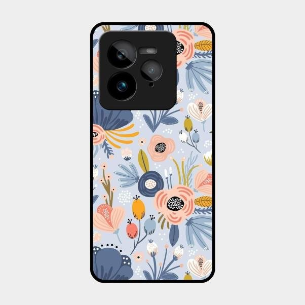 Dewy Flower Mix Glass Case Cover For Realme Gt 7 Pro