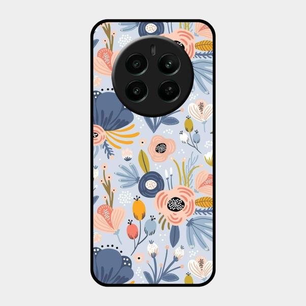 Dewy Flower Mix Glass Case Cover For Realme P1 5G