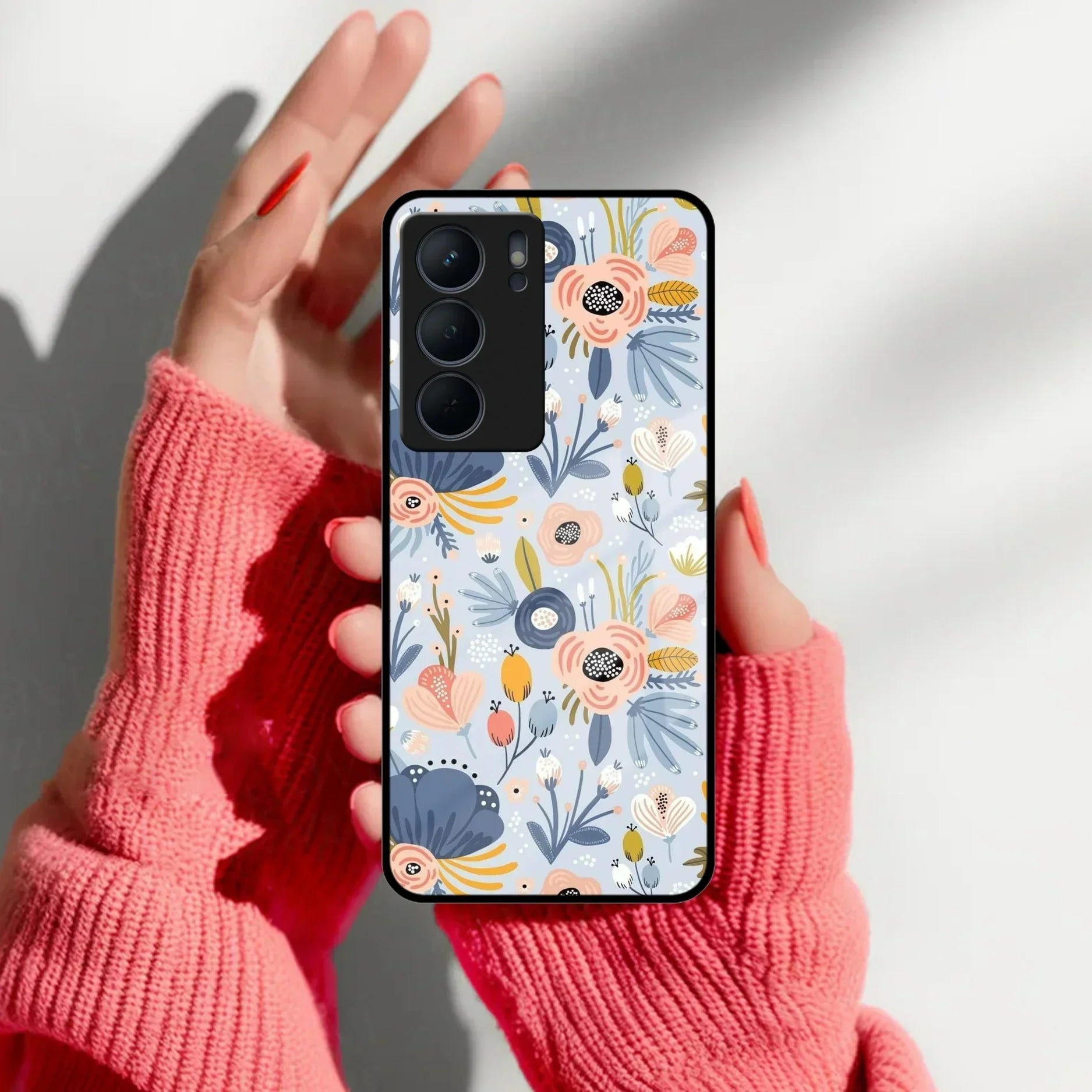 Dewy Flower Mix Glass Case Cover For Realme/Narzo - ShopOnCliQ
