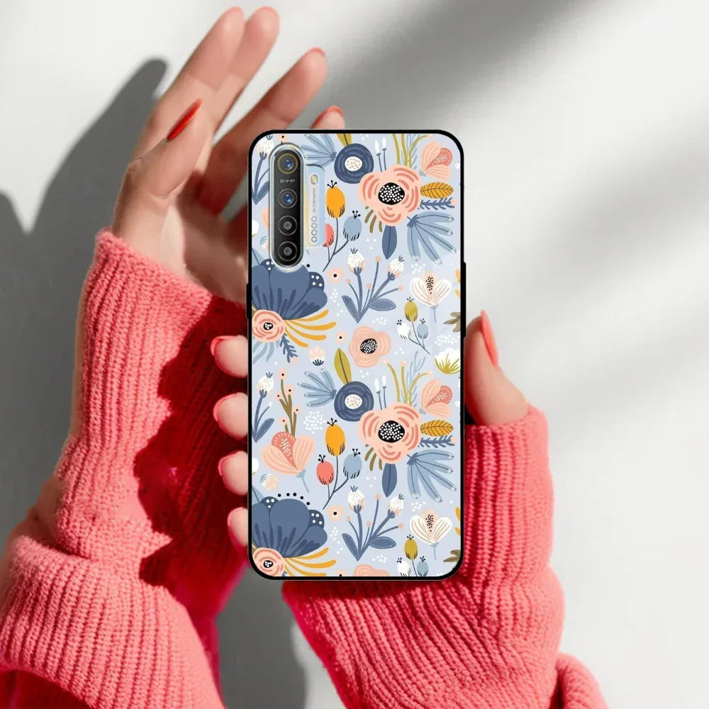Dewy Flower Mix Glass Case Cover For Realme/Narzo - ShopOnCliQ