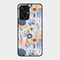 Dewy Flower Mix Glass Case Cover For Redmi 13C 5G