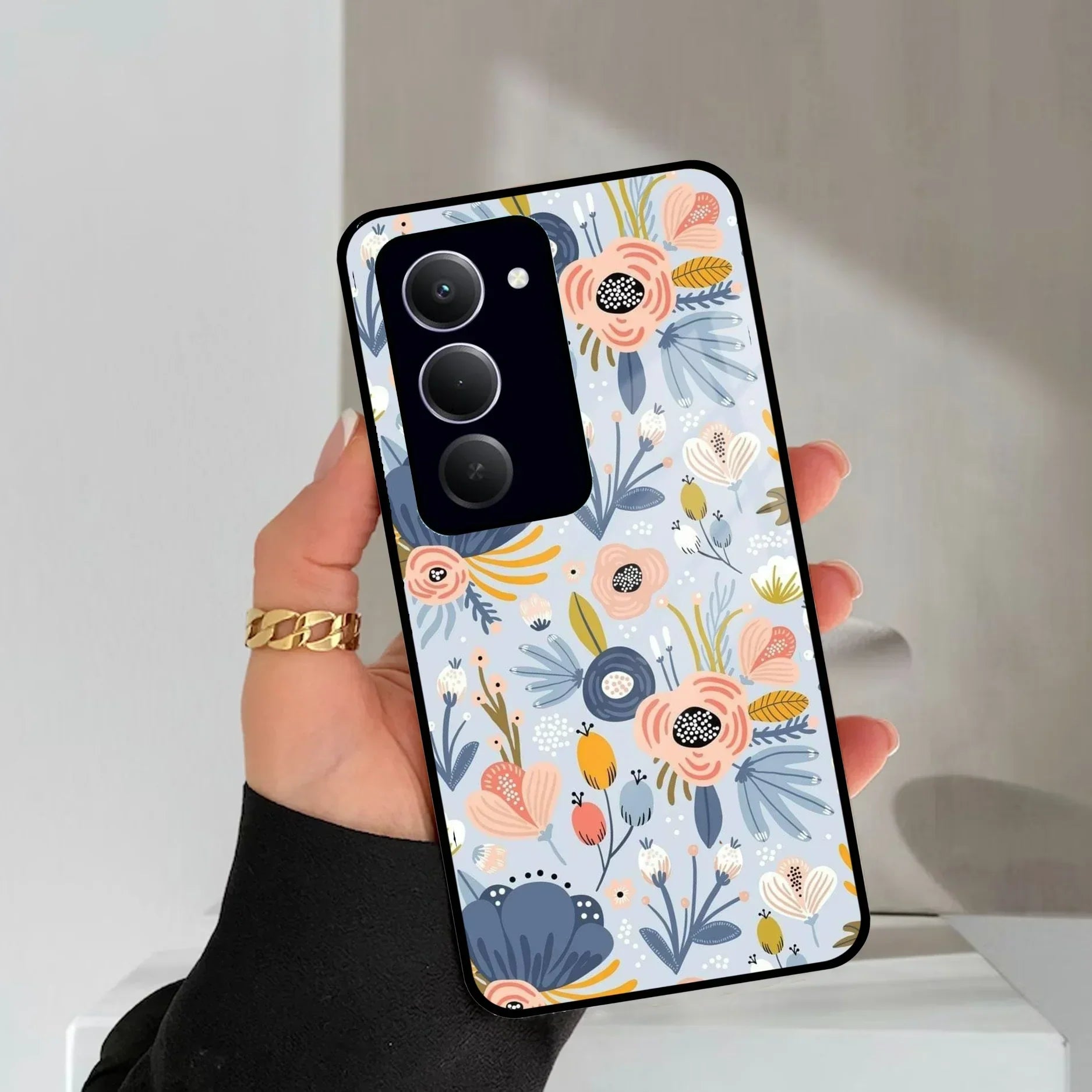 Dewy Flower Mix Glass Case Cover For Redmi/Xiaomi - ShopOnCliQ