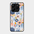 Dewy Flower Mix Glass Case Cover For Redmi Note 14 5G