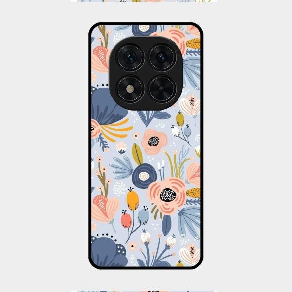 Dewy Flower Mix Glass Case Cover For Redmi Note 14 Pro 5G