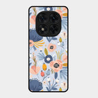 Dewy Flower Mix Glass Case Cover For Redmi Note 15 Pro 5G