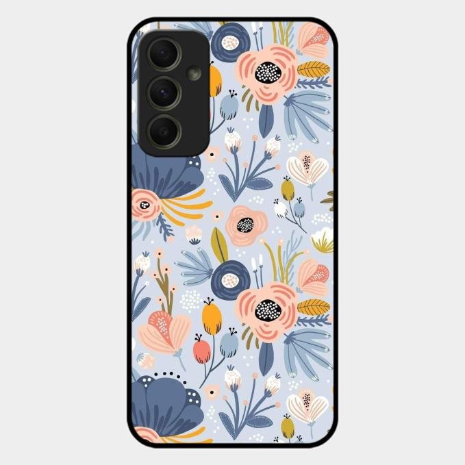 Dewy Flower Mix Glass Case Cover For Samsung Galaxy A34 5G