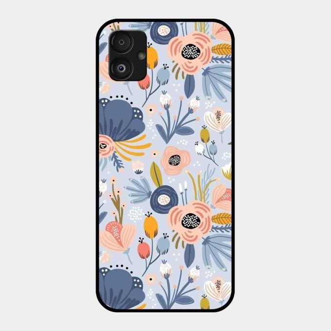 Dewy Flower Mix Glass Case Cover For Samsung Galaxy F14 5G