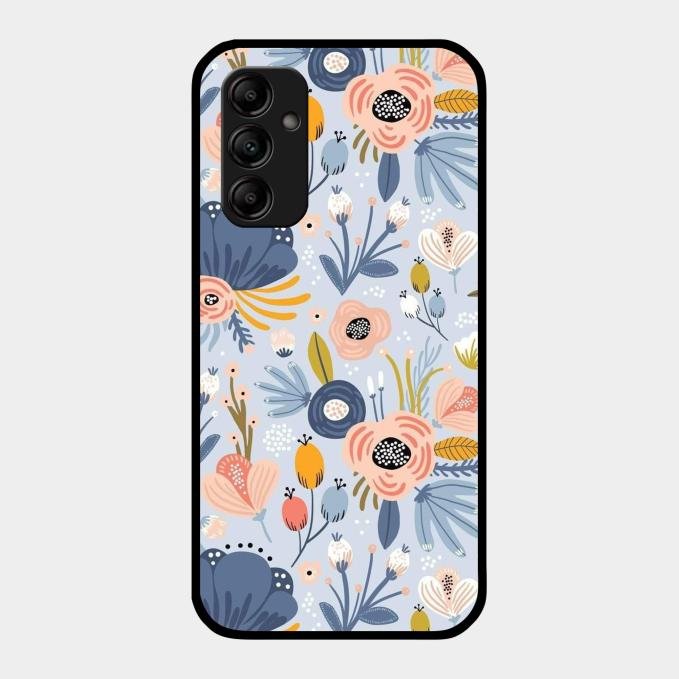 Dewy Flower Mix Glass Case Cover For Samsung Galaxy M14 5G