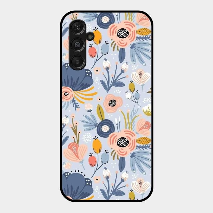 Dewy Flower Mix Glass Case Cover For Samsung Galaxy M34 5G