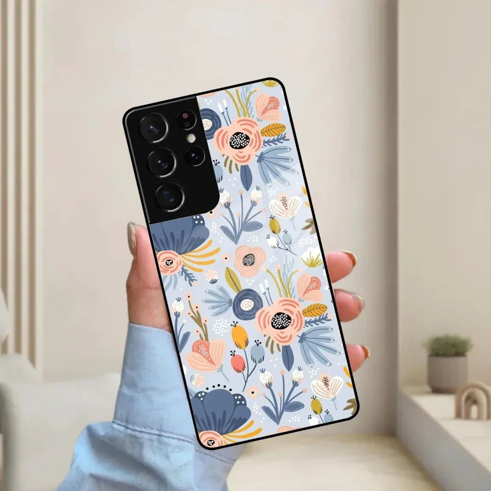 Dewy Flower Mix Glass Case Cover For Samsung - ShopOnCliQ