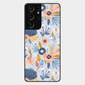 Dewy Flower Mix Glass Case Cover For Samsung Galaxy S21 Ultra