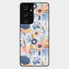 Dewy Flower Mix Glass Case Cover For Samsung Galaxy S21 Ultra