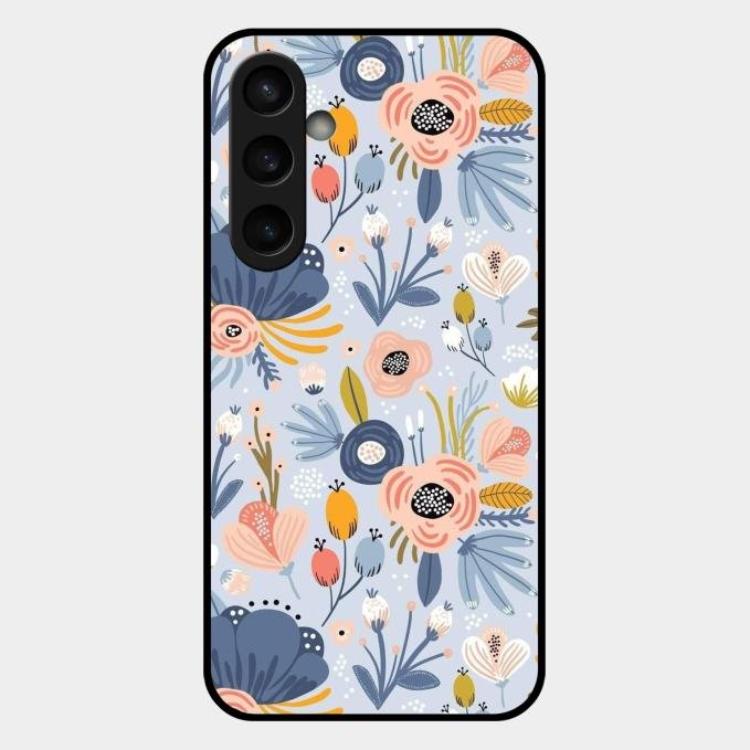 Dewy Flower Mix Glass Case Cover For Samsung Galaxy S23 Fe 5G