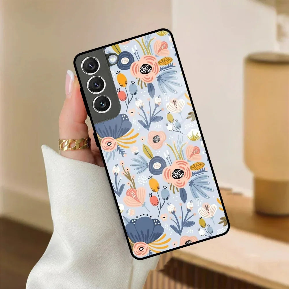 Dewy Flower Mix Glass Case Cover For Samsung - ShopOnCliQ