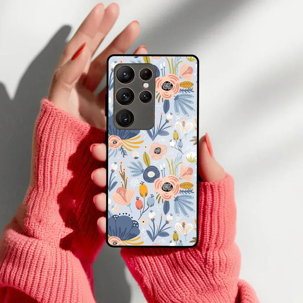 Dewy Flower Mix Glass Case Cover For Samsung - ShopOnCliQ