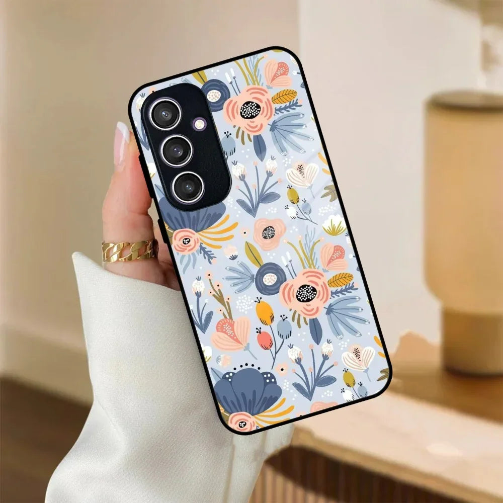 Dewy Flower Mix Glass Case Cover For Samsung - ShopOnCliQ